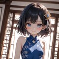黒髪ロリショートチャイナドレス 2枚目