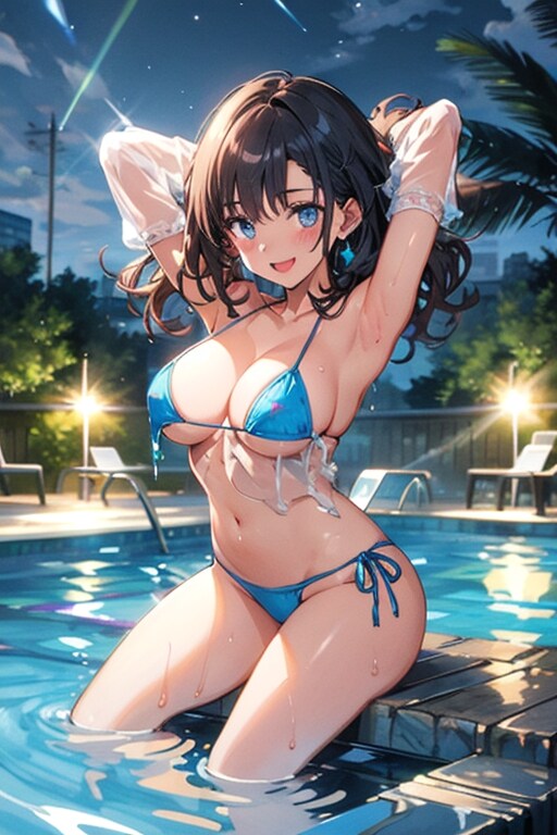 二人だけのナイトプール