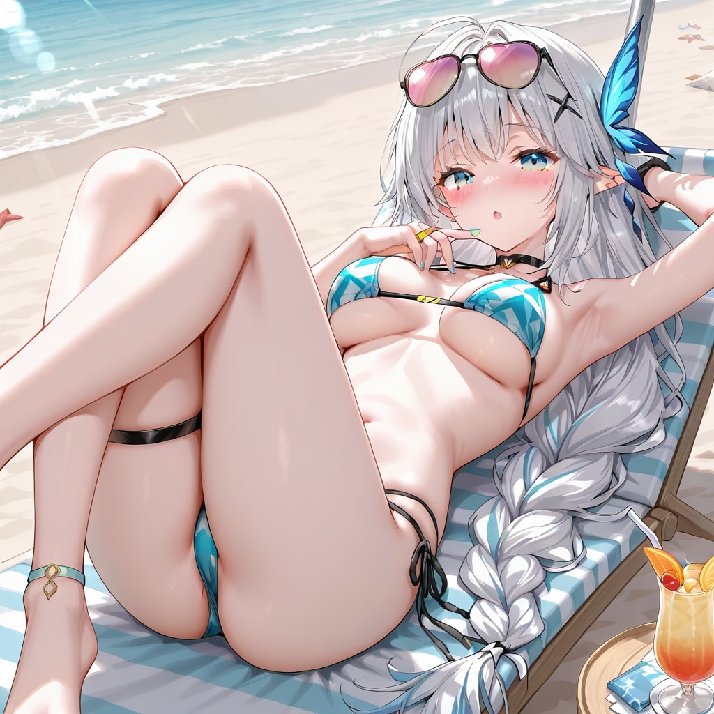 ビーチで
