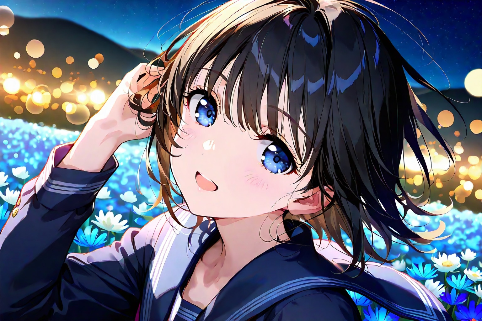 夜の花畑(WAVE)(9) | の人気AIイラスト・グラビア