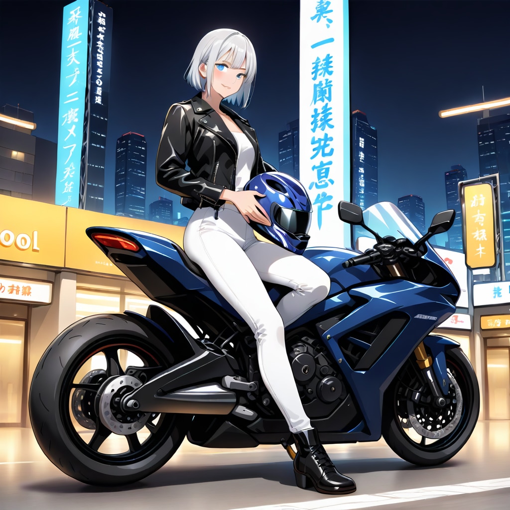 バイクとお姉さん