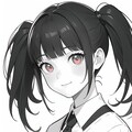 モノクロツインテちゃん 2枚目