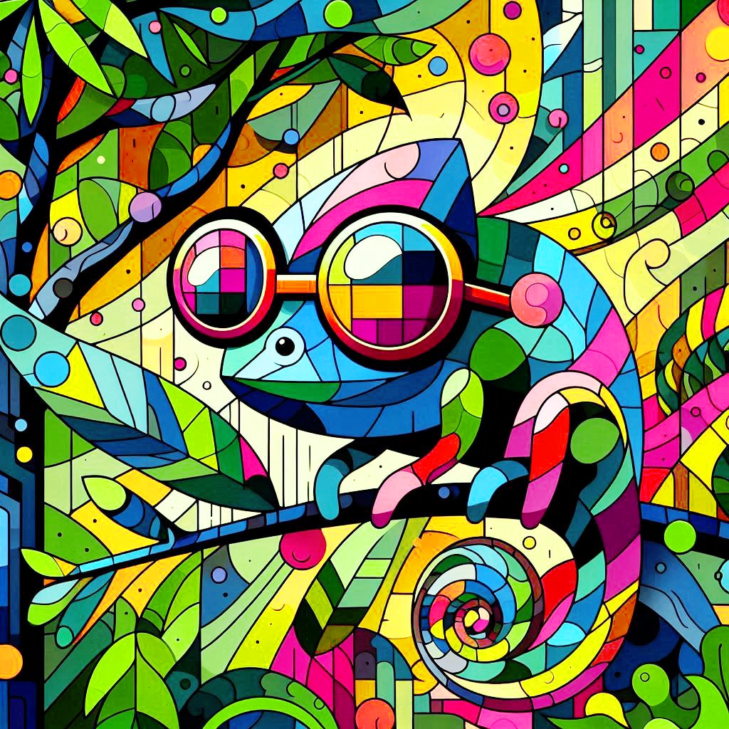 色眼鏡で見るカメレオン