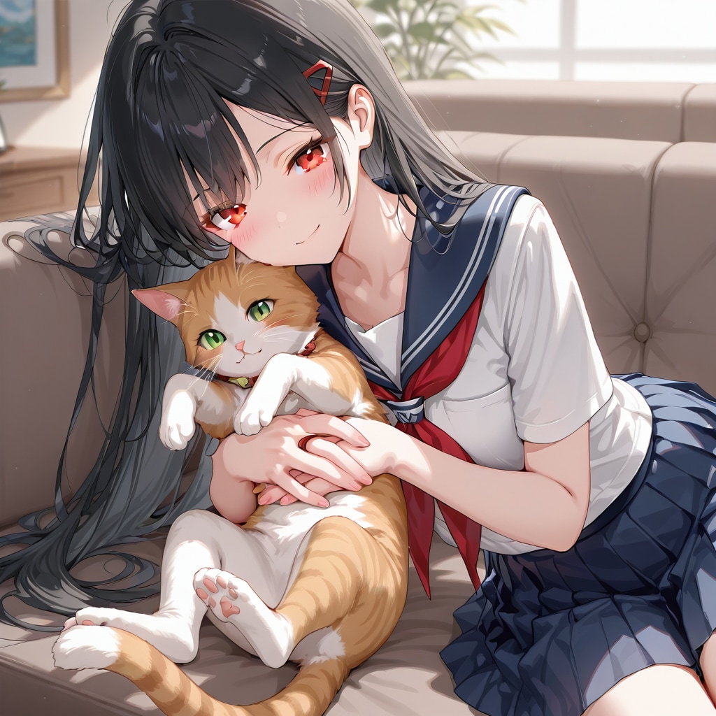 ししょちゃんやあったかお部屋猫を抱く　弾