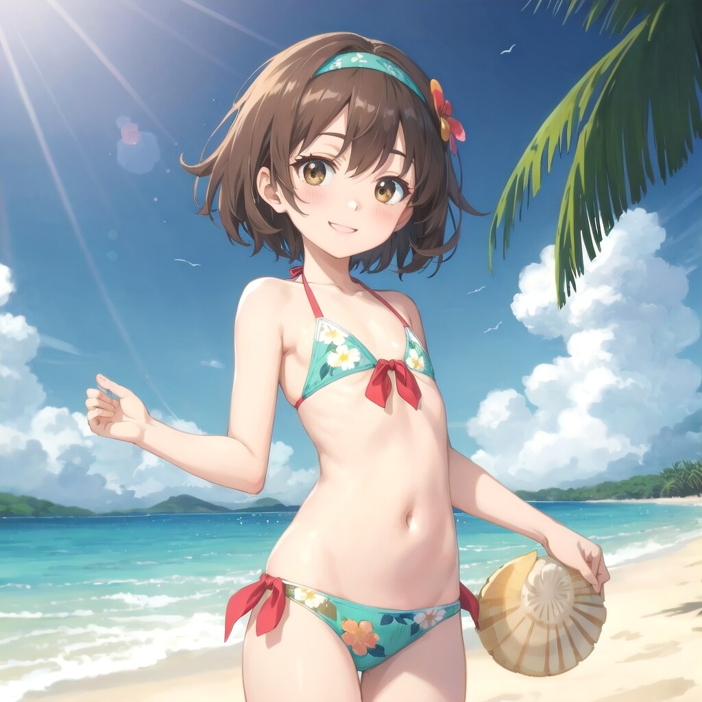 フラワープリントのガーリービキニ