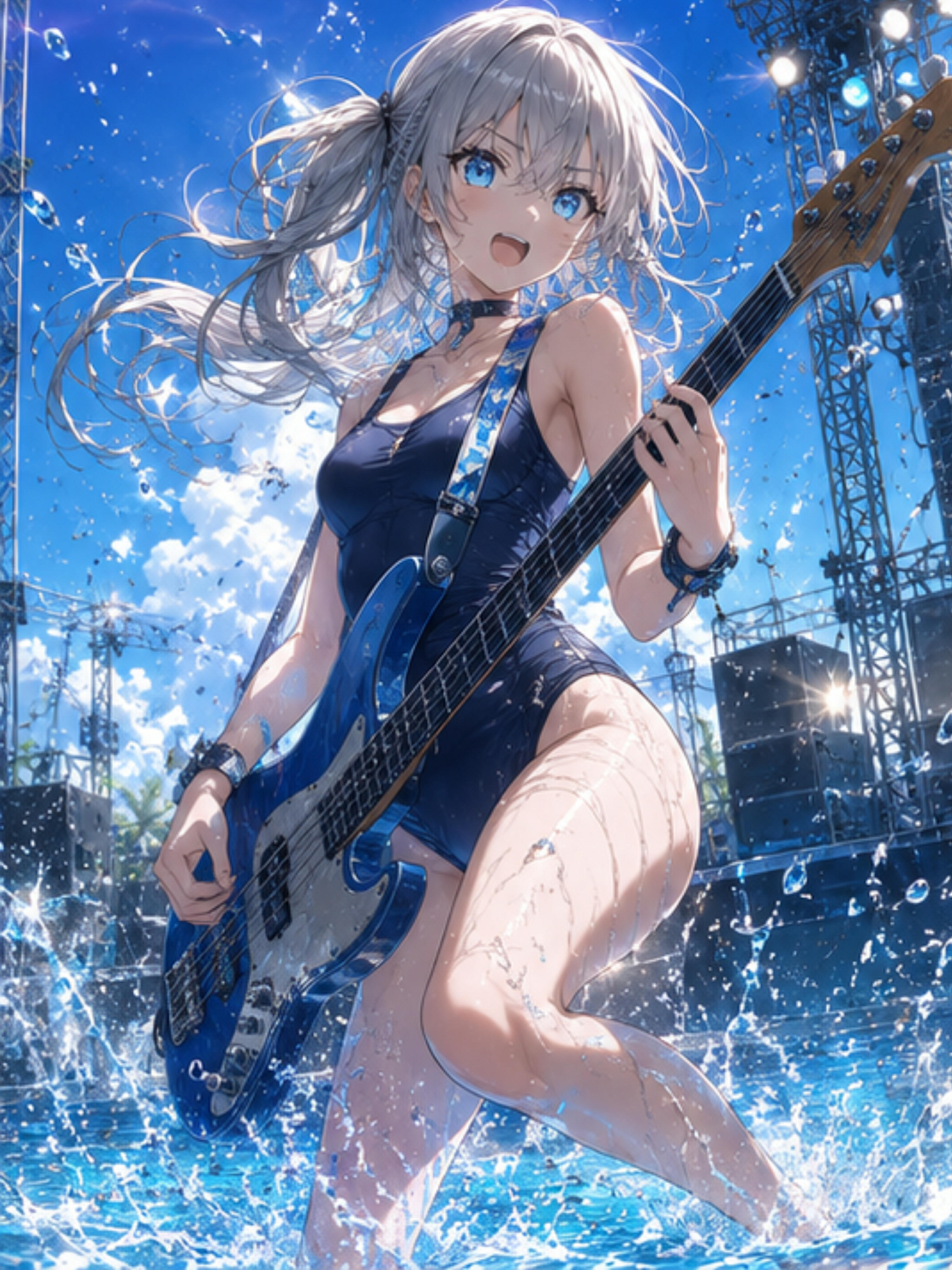 降り注ぐ光と水しぶき