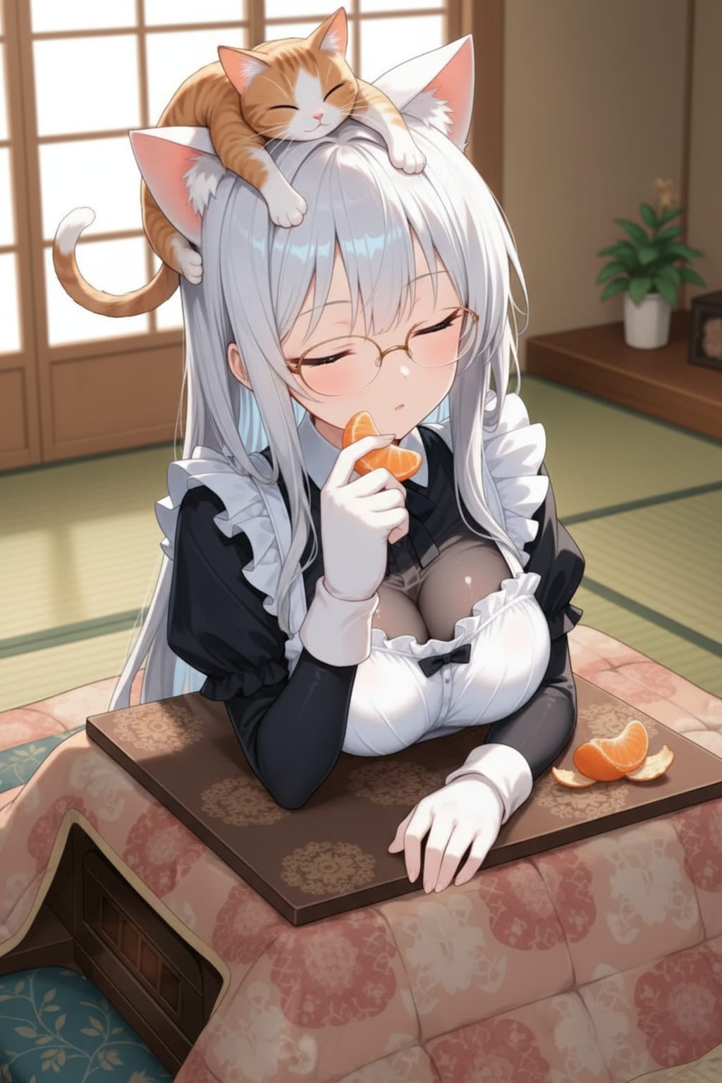 犬（狼）は喜び庭駆け回り猫は炬燵で丸くなる