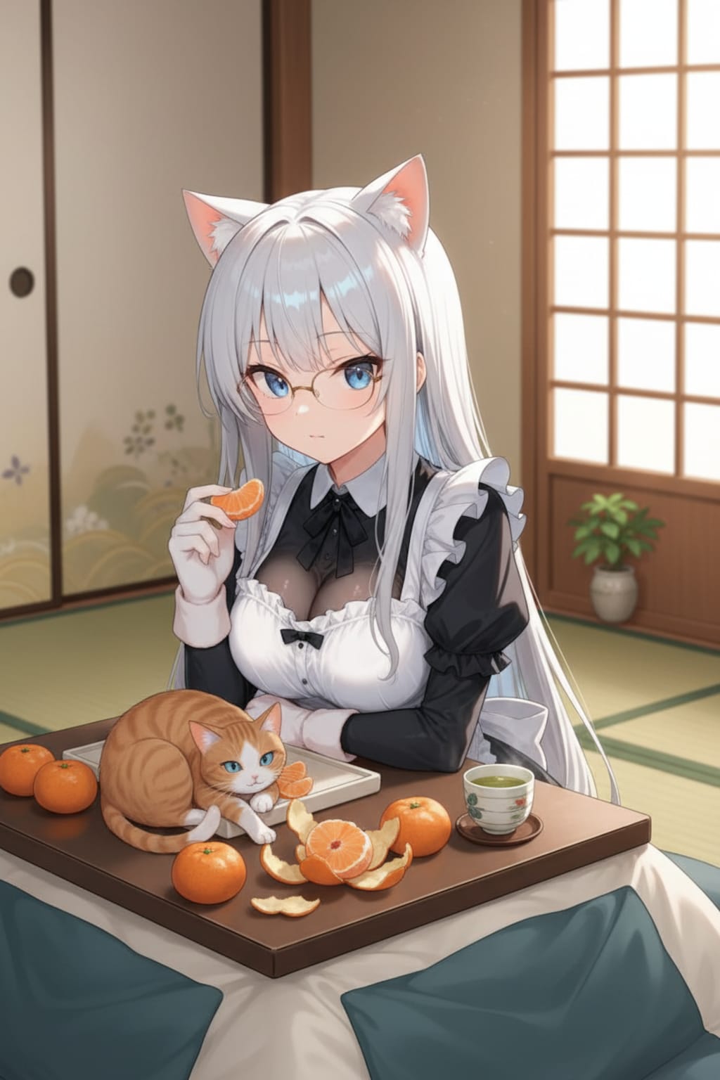 犬（狼）は喜び庭駆け回り猫は炬燵で丸くなる