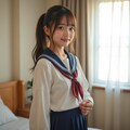 朝支度中の女子高生　お着替え中、NG集 10枚目