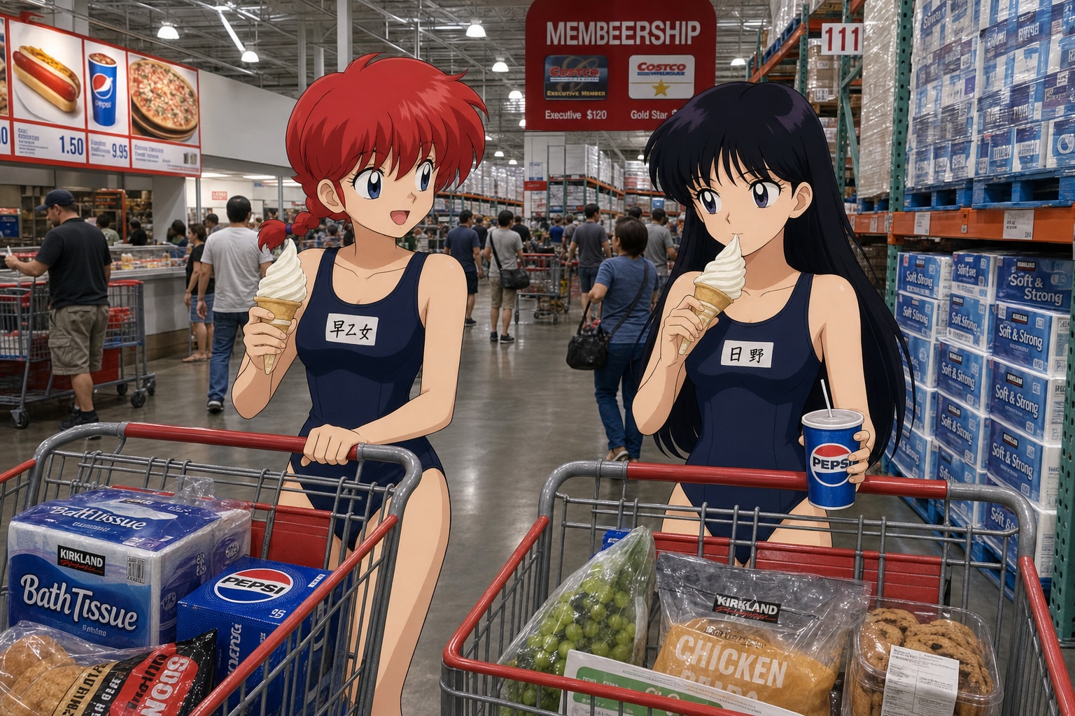 コストコにスク水で来る夫婦