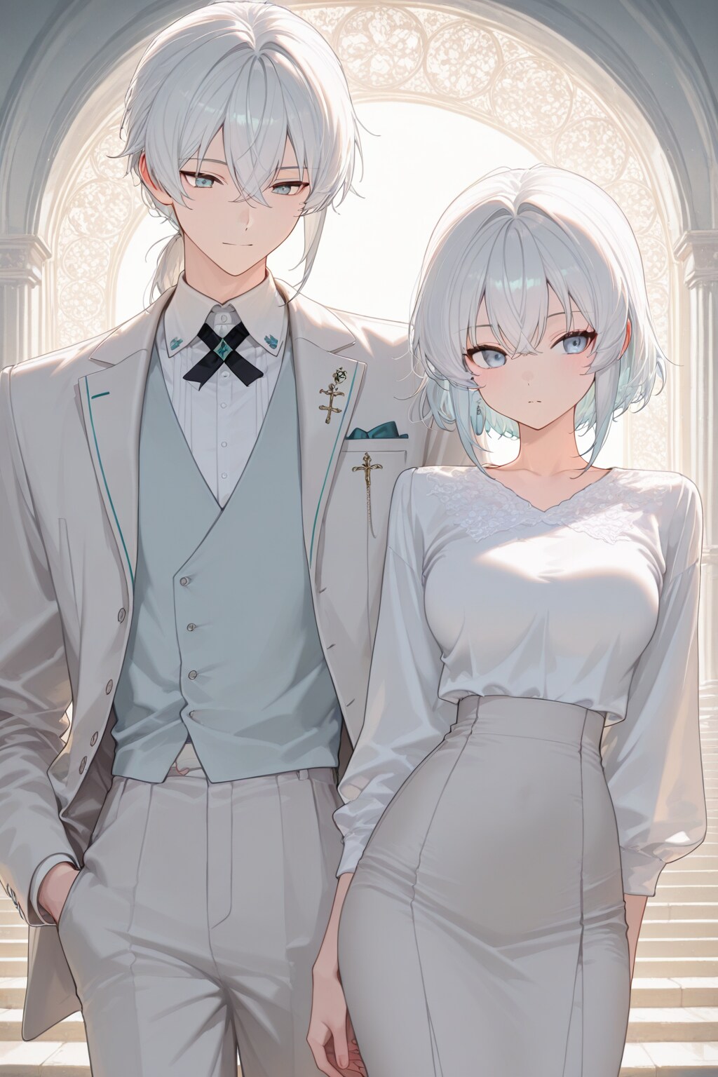 フォーマルな場所にて【白】 | の人気AIイラスト・グラビア