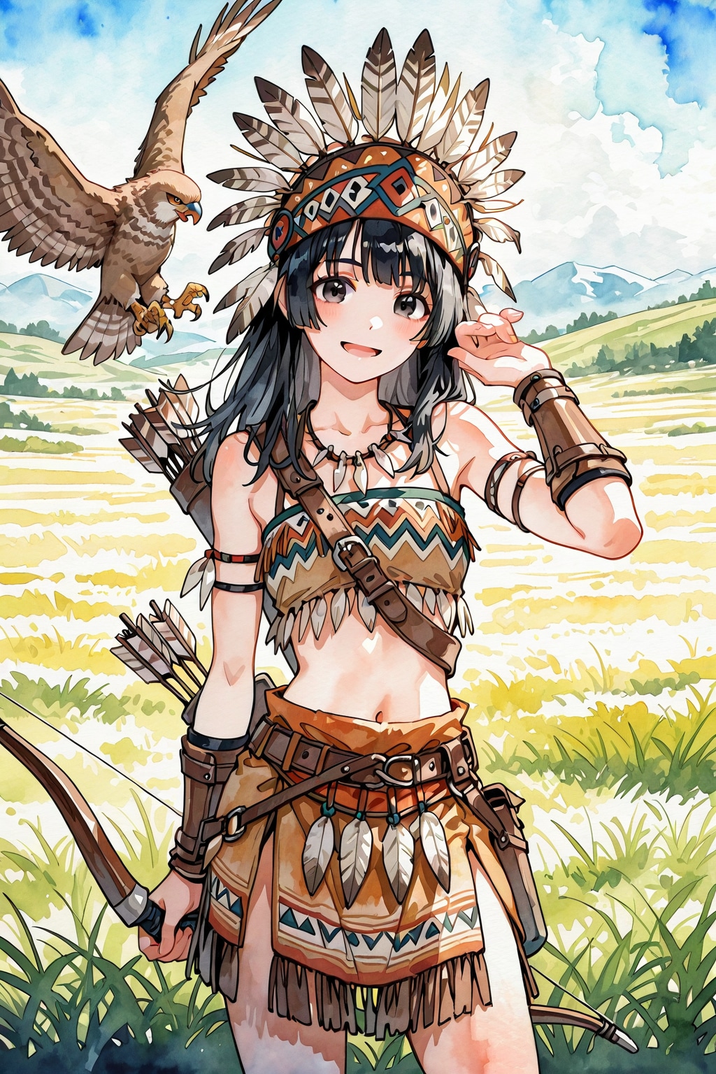 大草原の空の下１ | の人気AIイラスト・グラビア