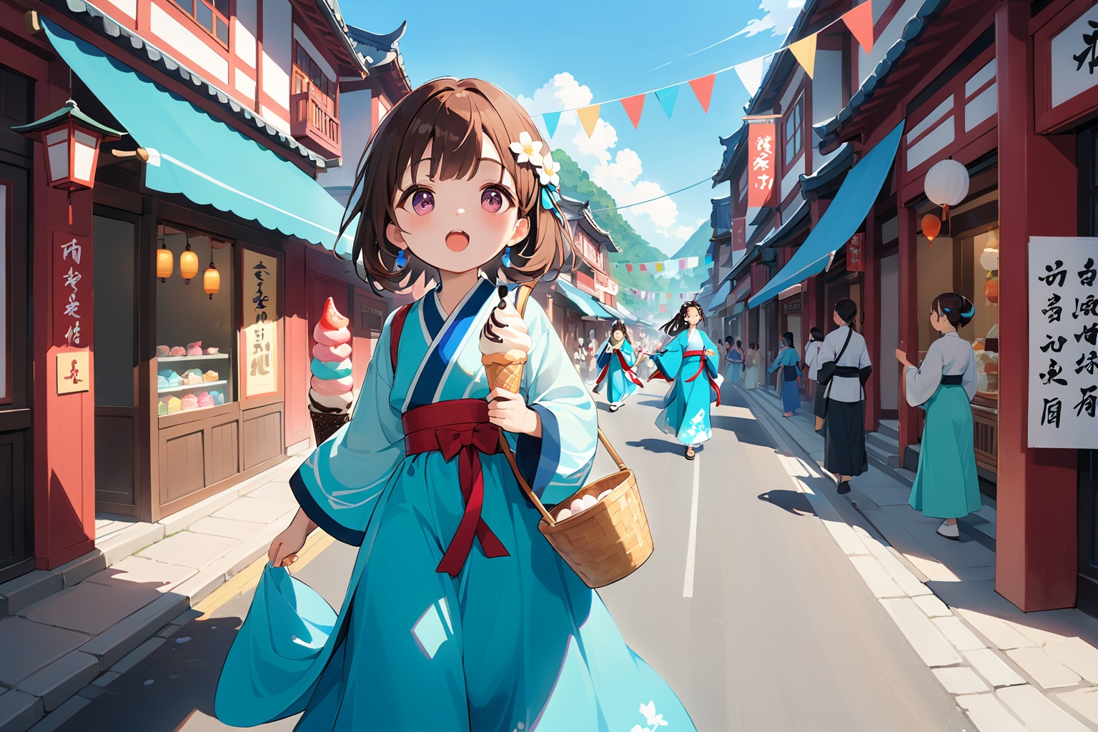 アイス食べ歩き | の人気AIイラスト・グラビア