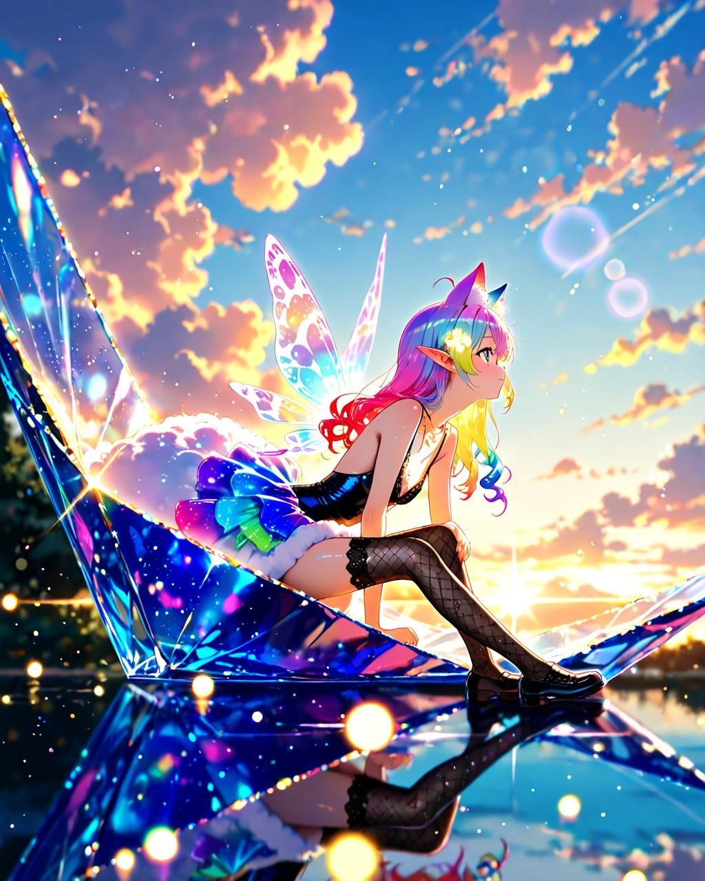 10枚）夕日と妖精さん