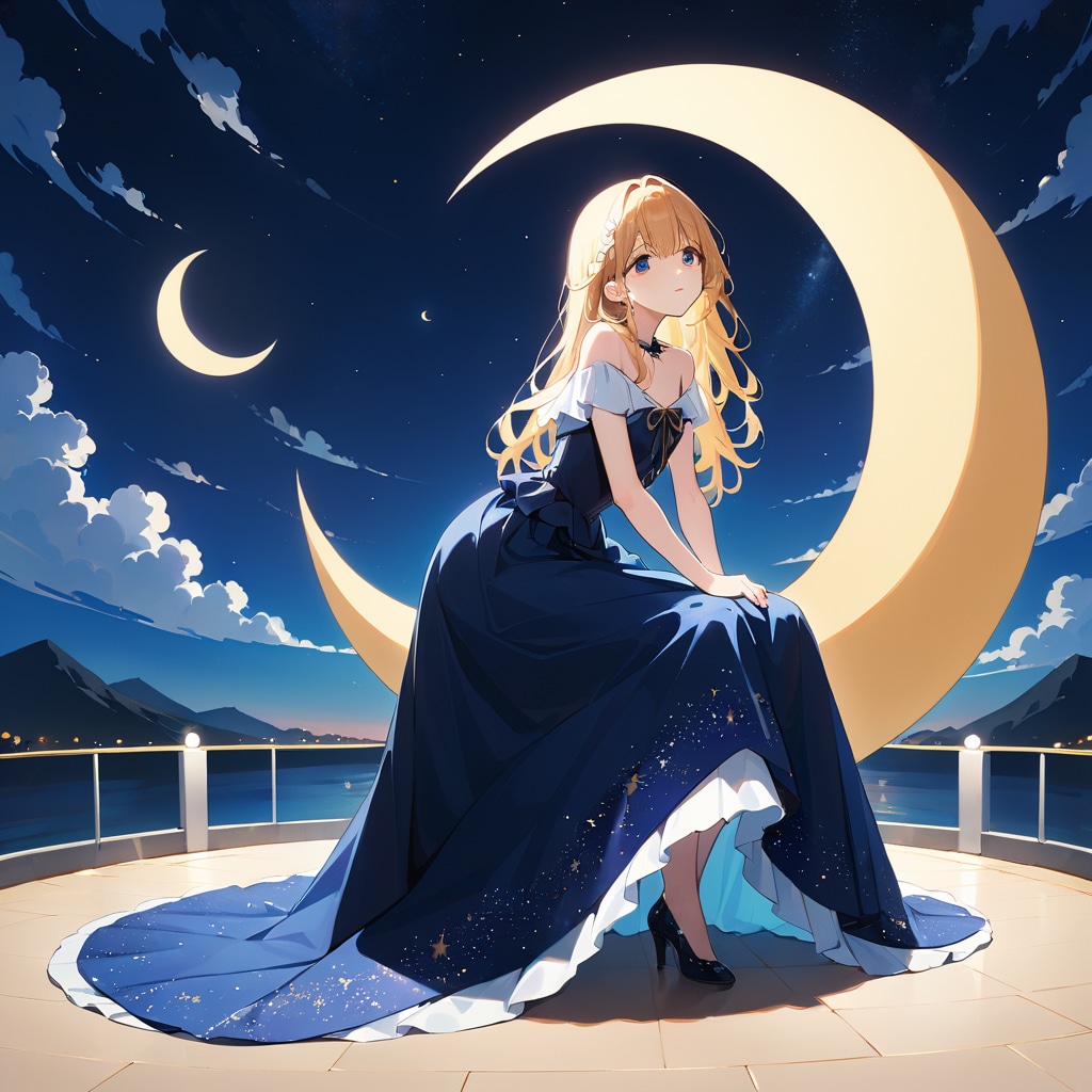 月と少女