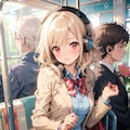 ヘッドフォンJKと通学電車 5枚目