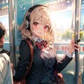 ヘッドフォンJKと通学電車 2枚目