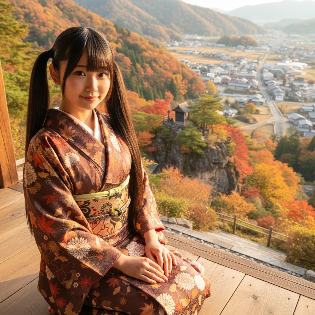 黒ツイさん＠秋の寺 和装