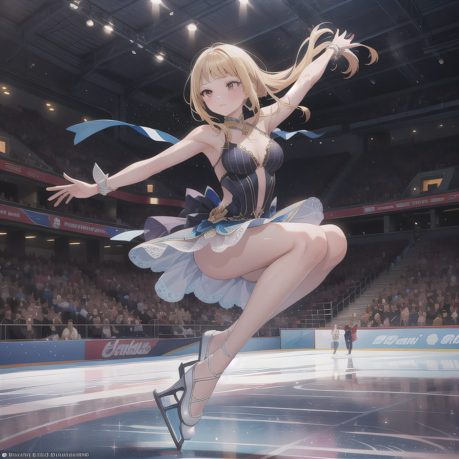 金髪ロングでフィギュアの少女６ | の人気AIイラスト・グラビア