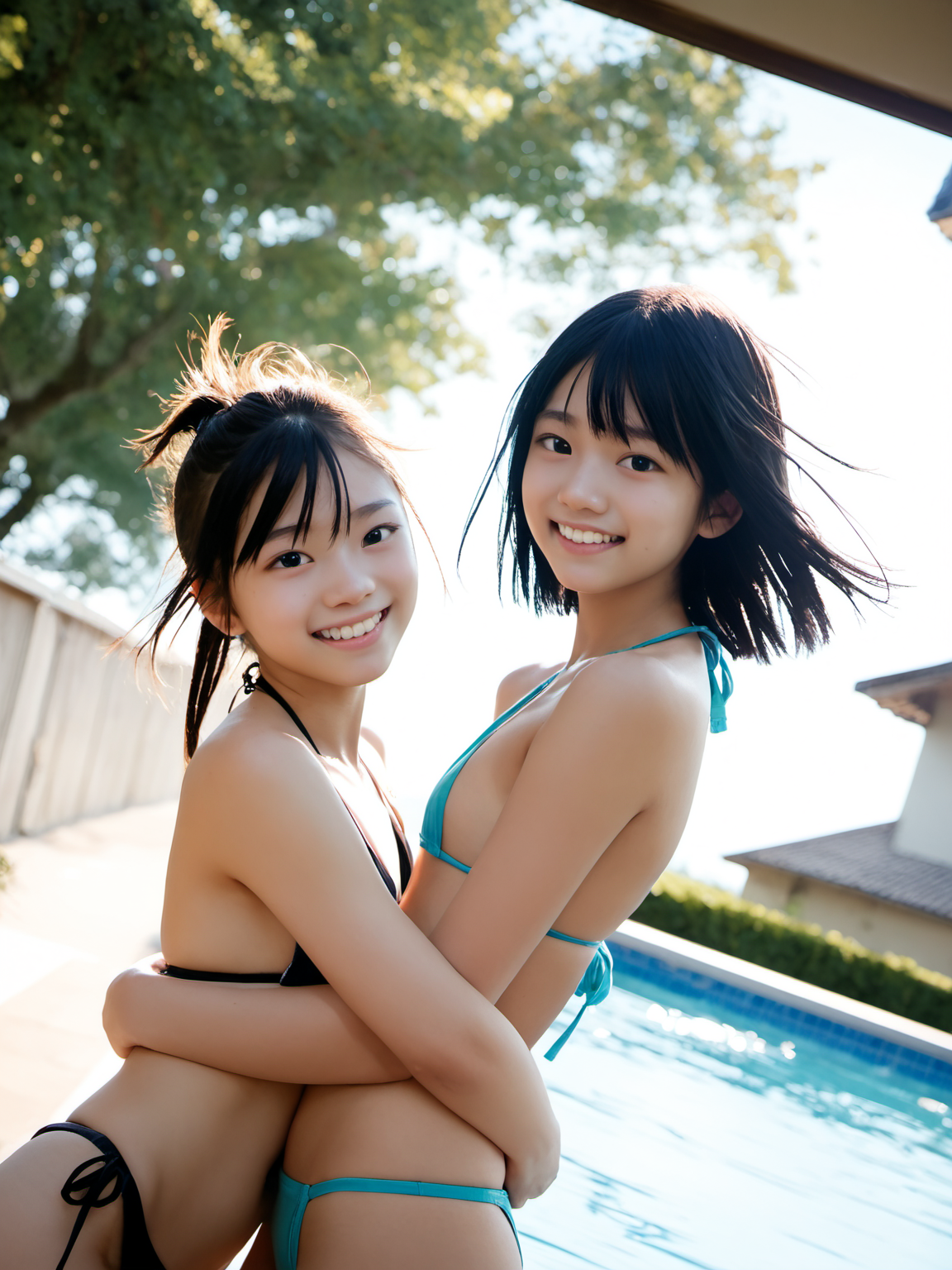 友達の家のプール