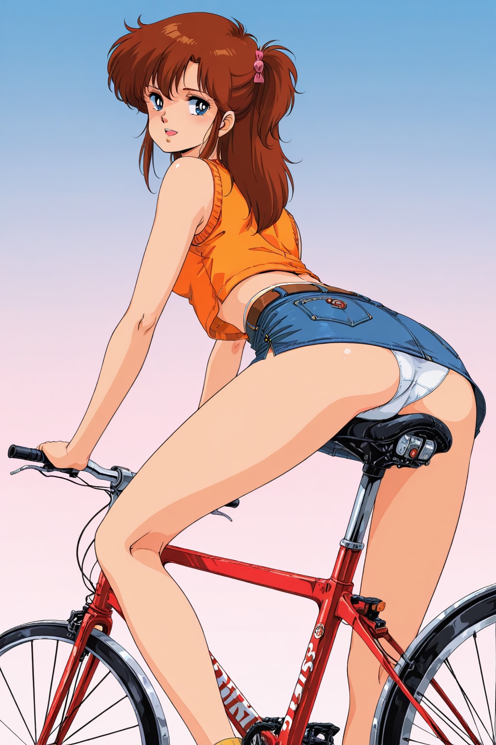 デニミニで自転車_APRICOT