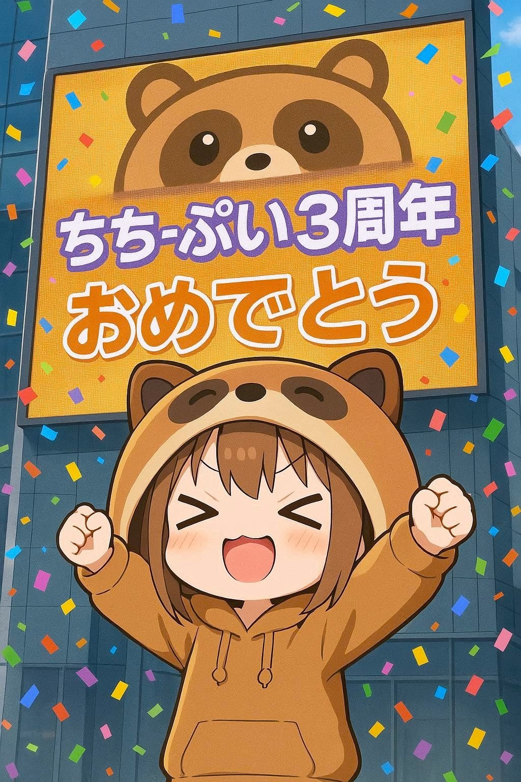 ちちぷい３周年おめでとうたぬ！