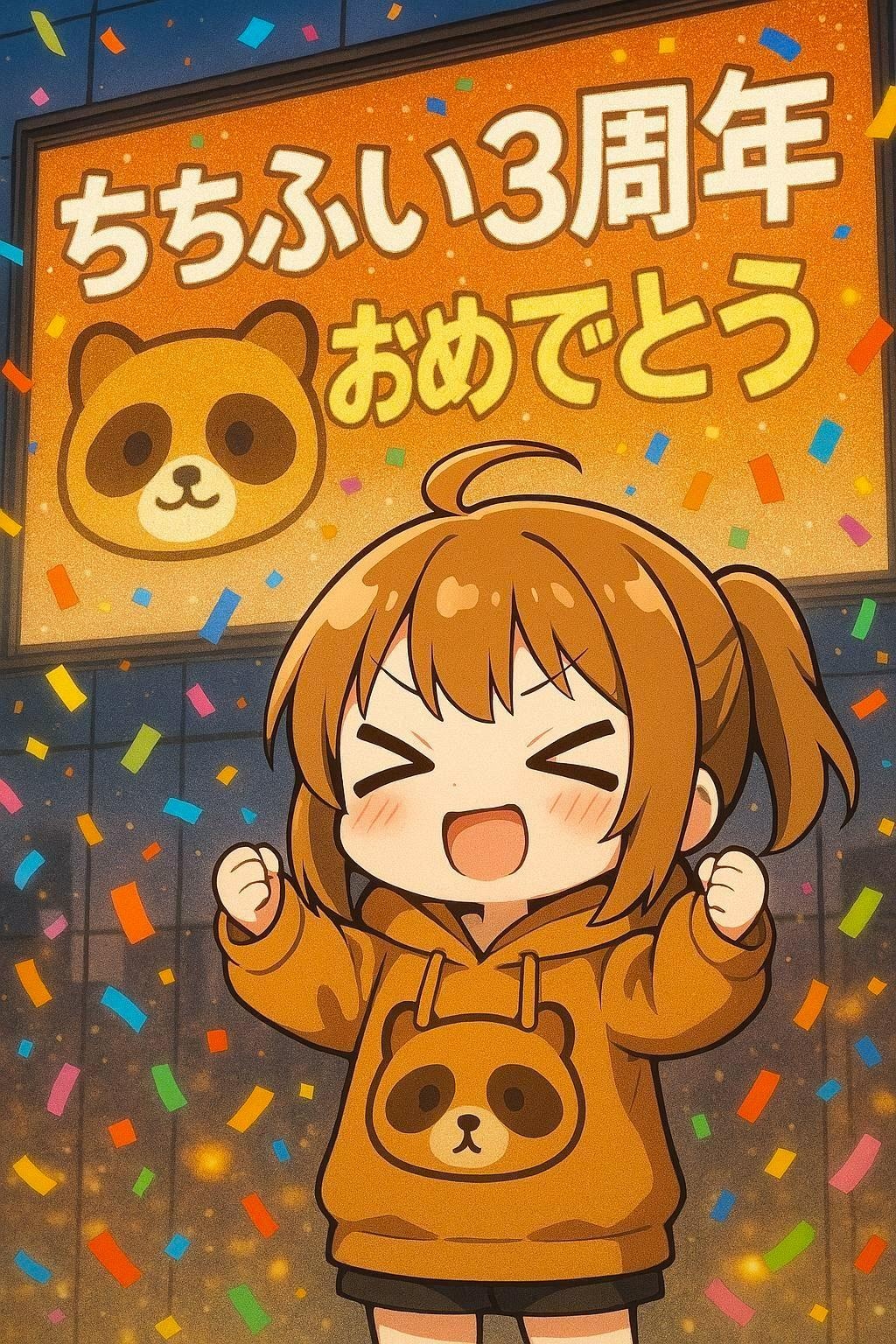 ちちぷい３周年おめでとうたぬ！