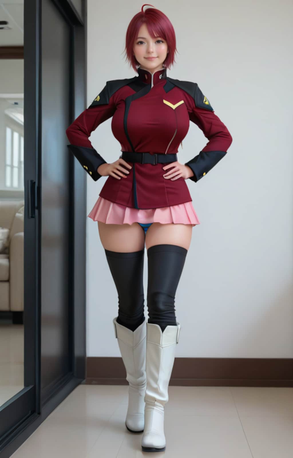 胡蝶ちゃんにルナマリア風のコスプレを