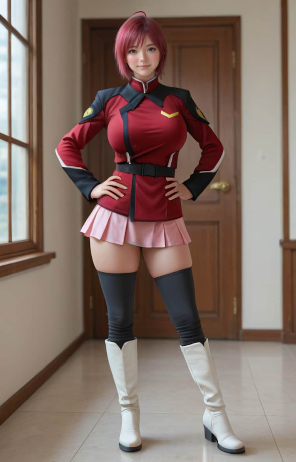 胡蝶ちゃんにルナマリア風のコスプレを