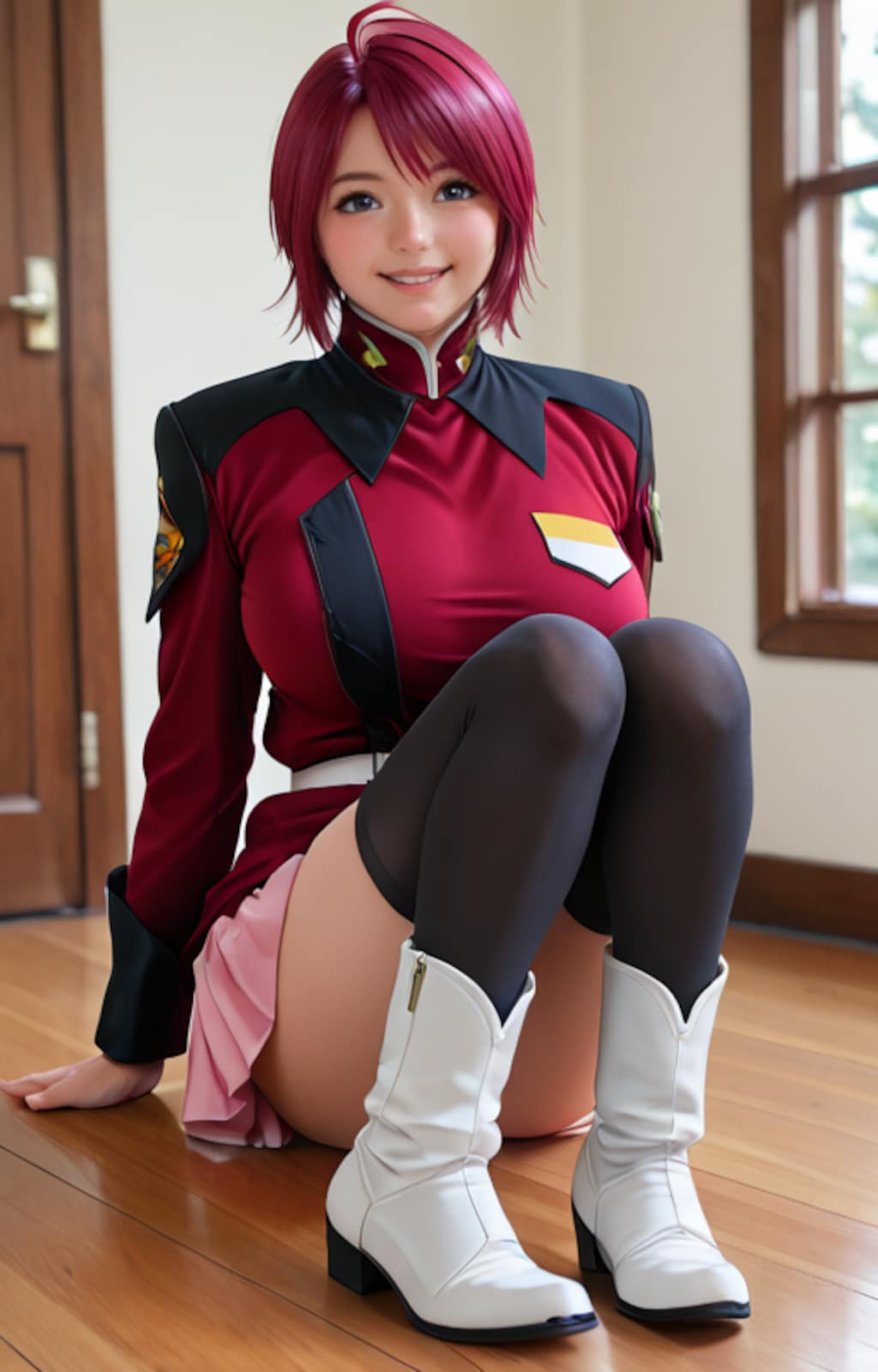 胡蝶ちゃんにルナマリア風のコスプレを