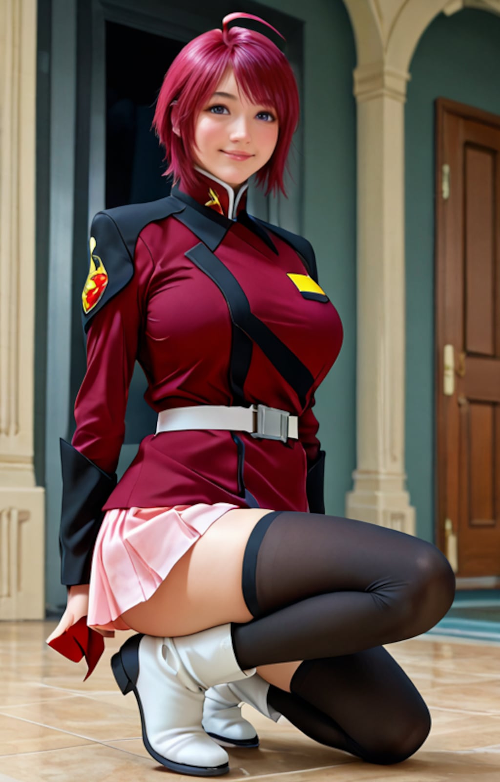 胡蝶ちゃんにルナマリア風のコスプレを