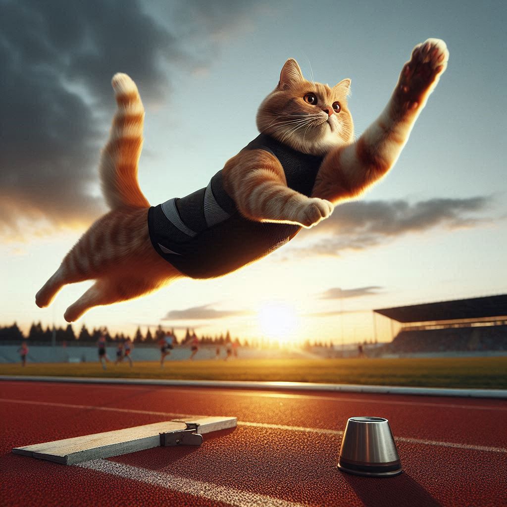 陸上競技に勤しむ猫 | の人気AIイラスト・グラビア
