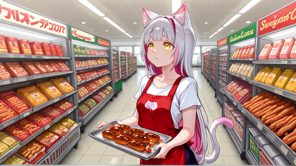 試食コーナーで働くヴィー