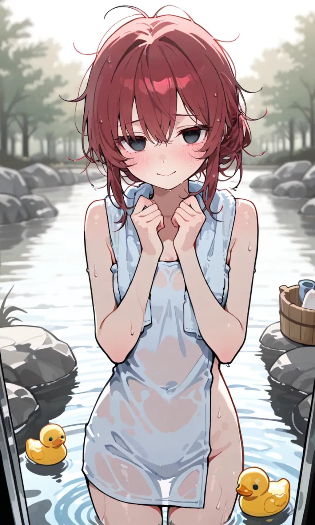 突然の豪雨に襲われる人斬りちゃん