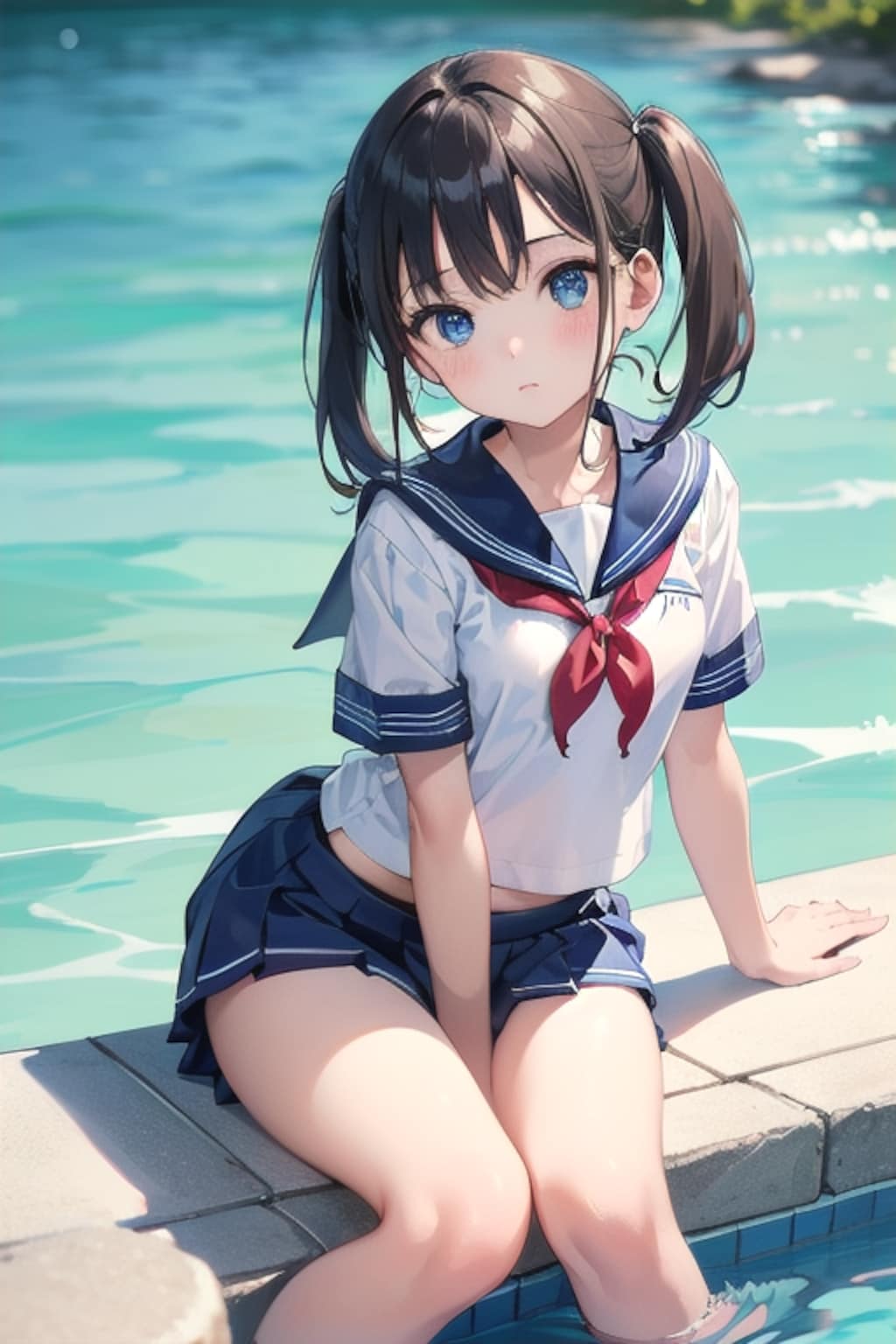 プールサイド(セーラー服)(8)