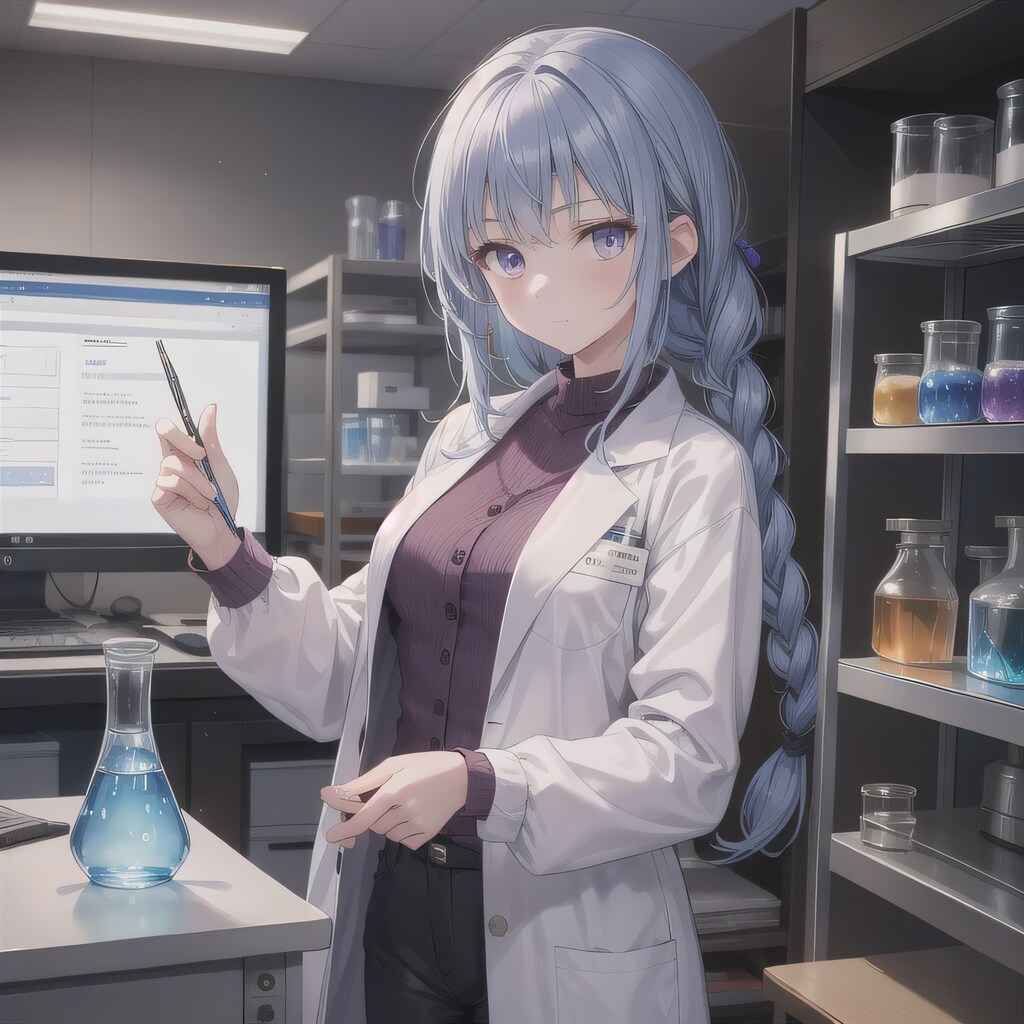 紫髪ロングで白衣の少女１０