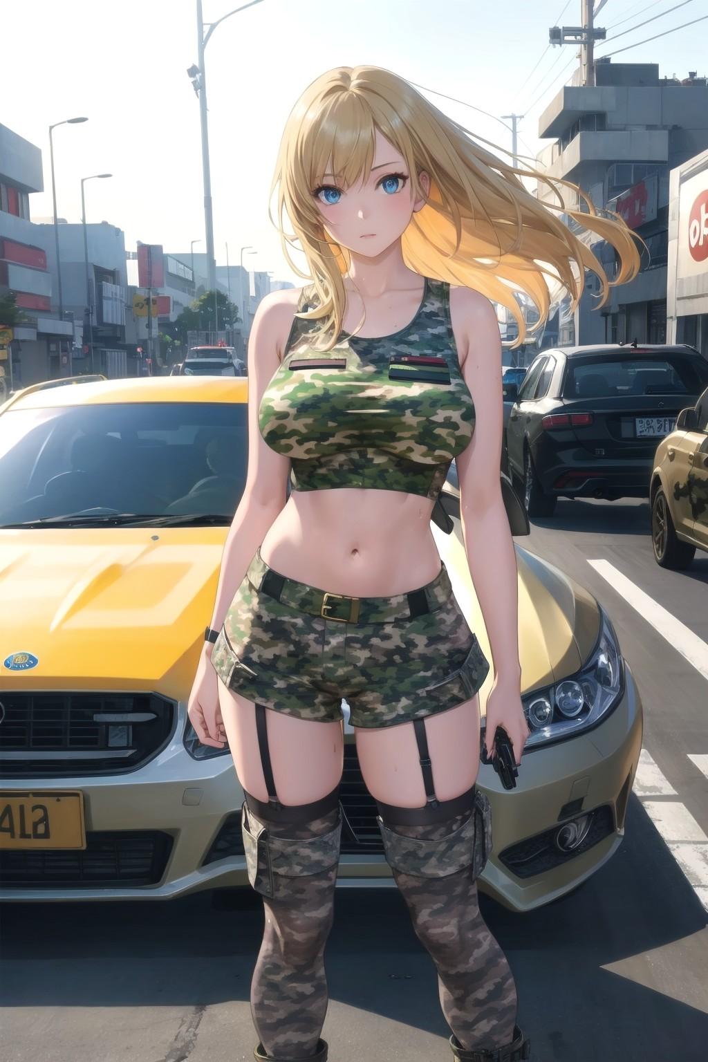 金髪少女と銃