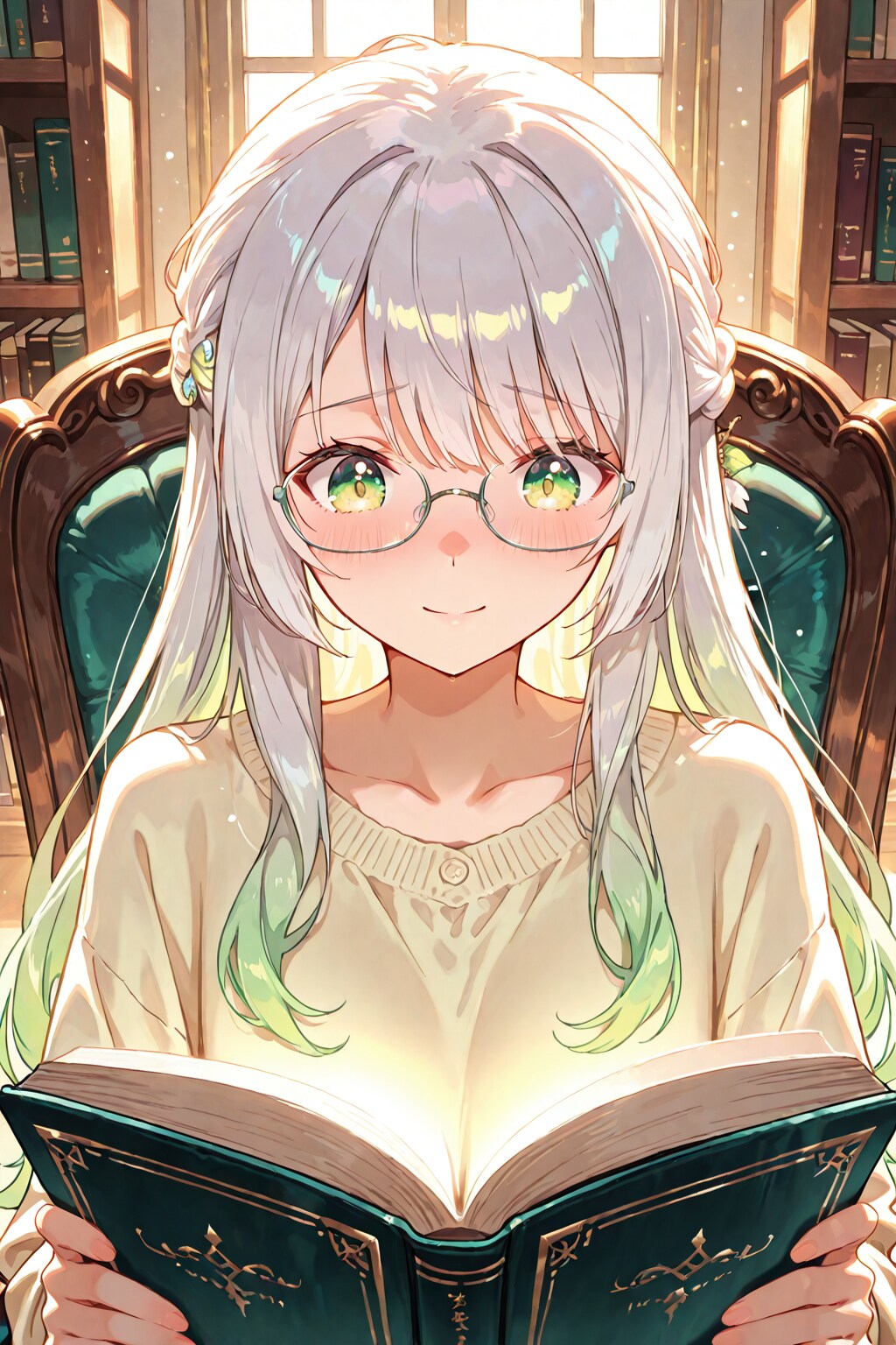 図書館にいるセリュナさん