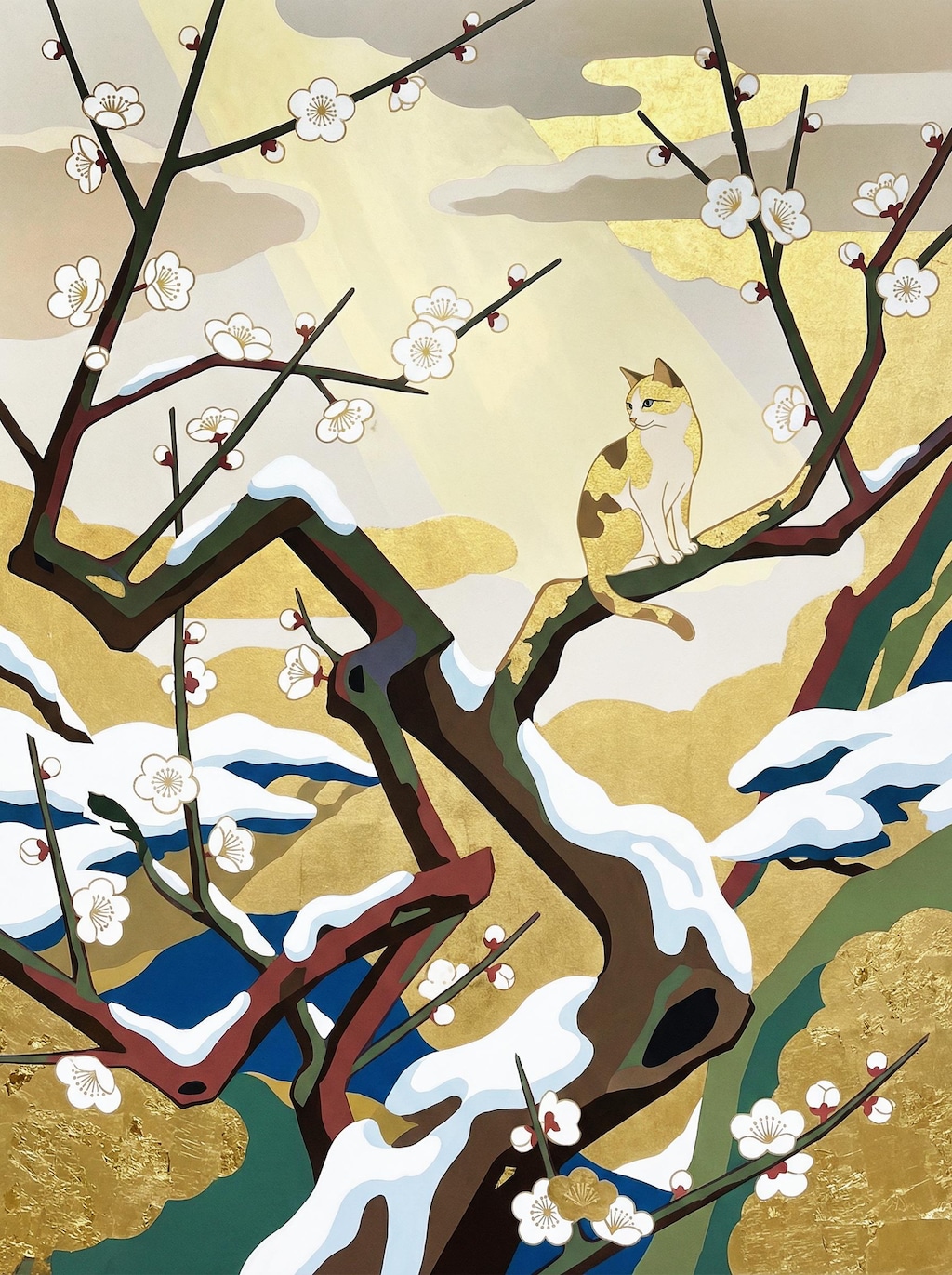 梅と猫