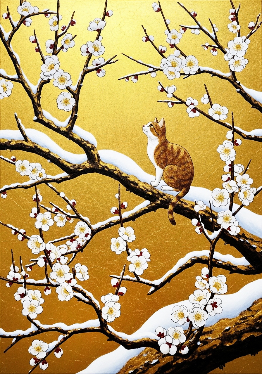 梅と猫 | の人気AIイラスト・グラビア