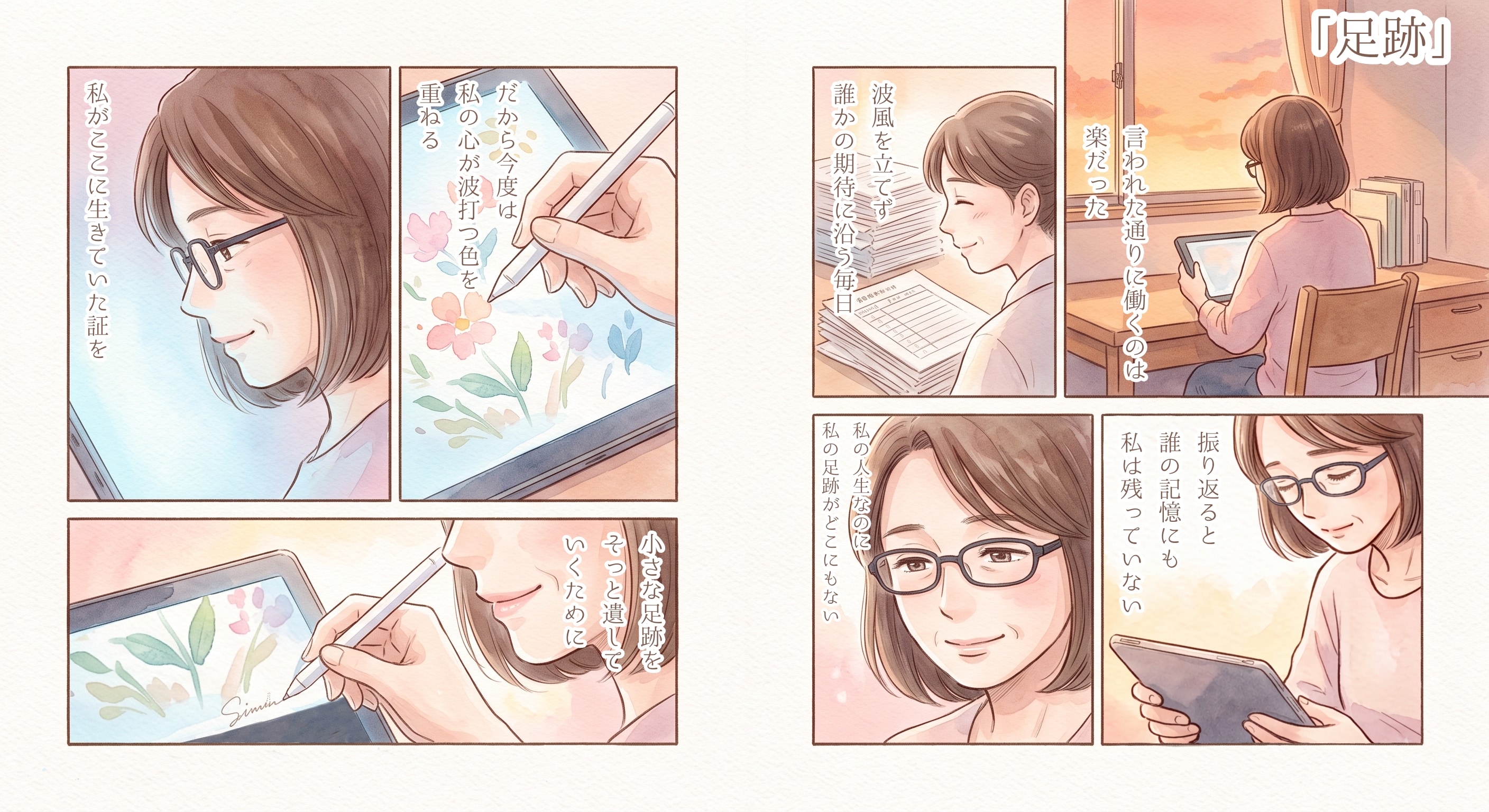 #034 足跡　★AI併用作品★