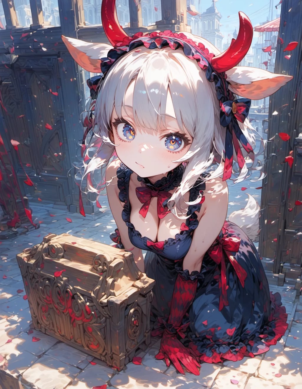 Red and Black Gothic Cow