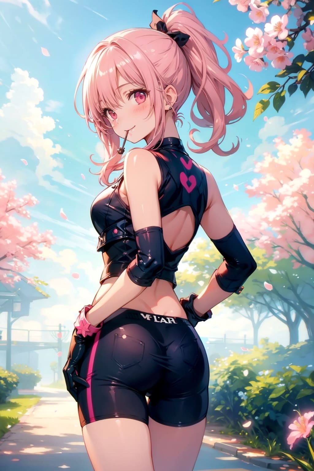 自転車乗りの彼女が歩く | の人気AIイラスト・グラビア