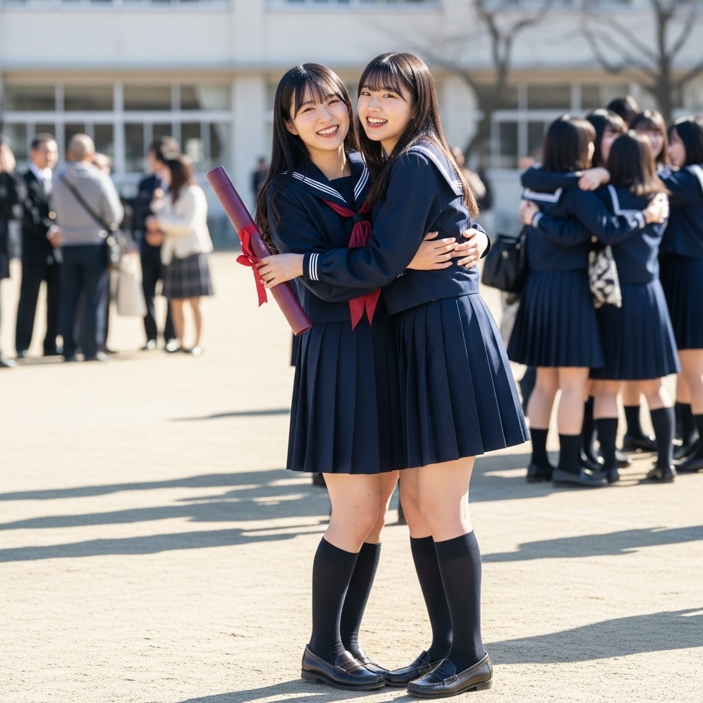 卒業式の一齣 | の人気AIイラスト・グラビア