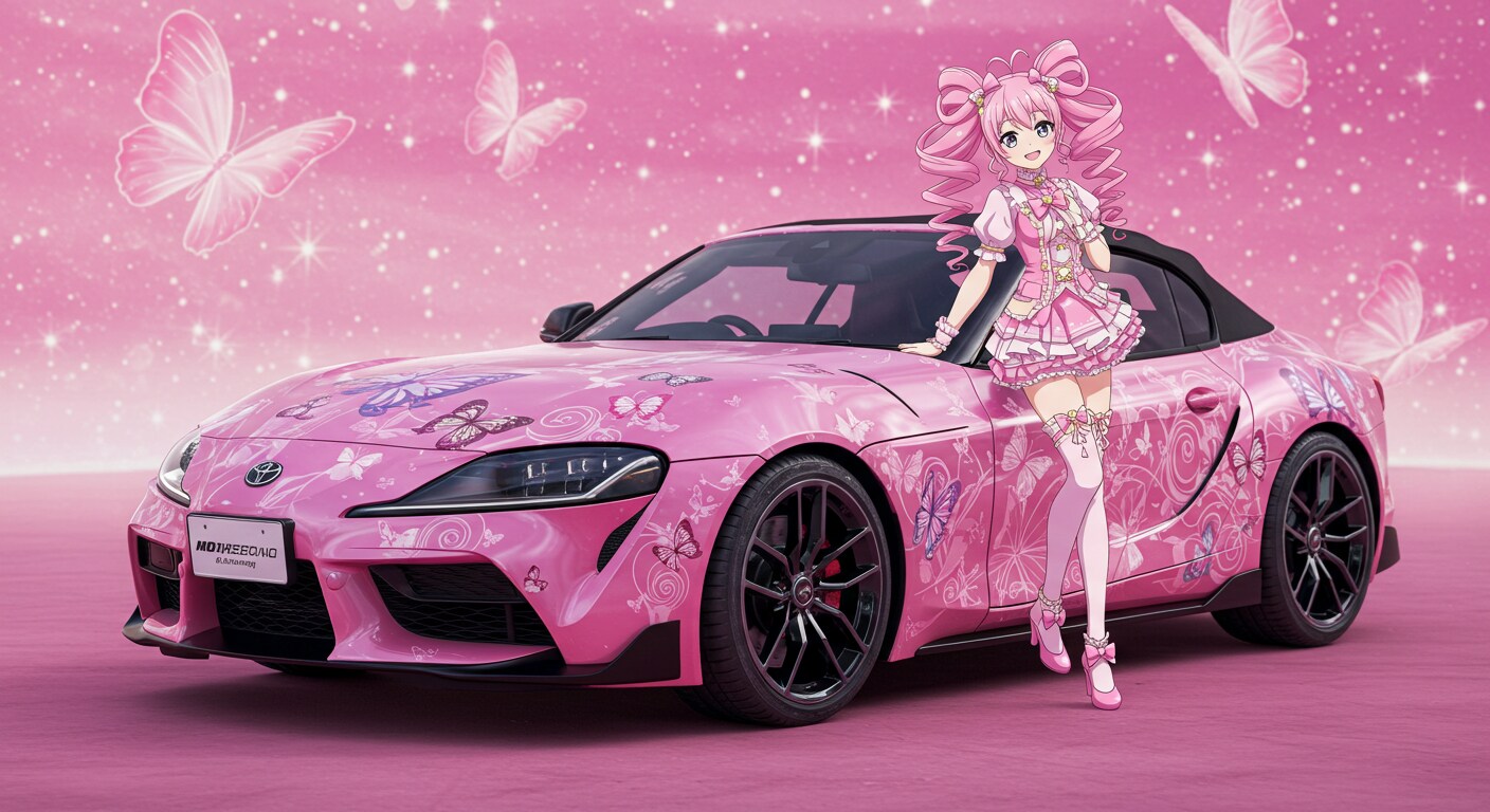 アニメキャラとGRスープラオープンカー | の人気AIイラスト・グラビア