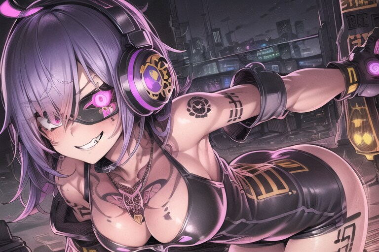紫がテーマのサイバーパンク