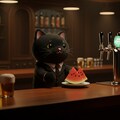 デザートの西瓜を黒猫バーテンダーの西瓜Barにて 4枚目