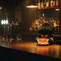 デザートの西瓜を黒猫バーテンダーの西瓜Barにて 2枚目