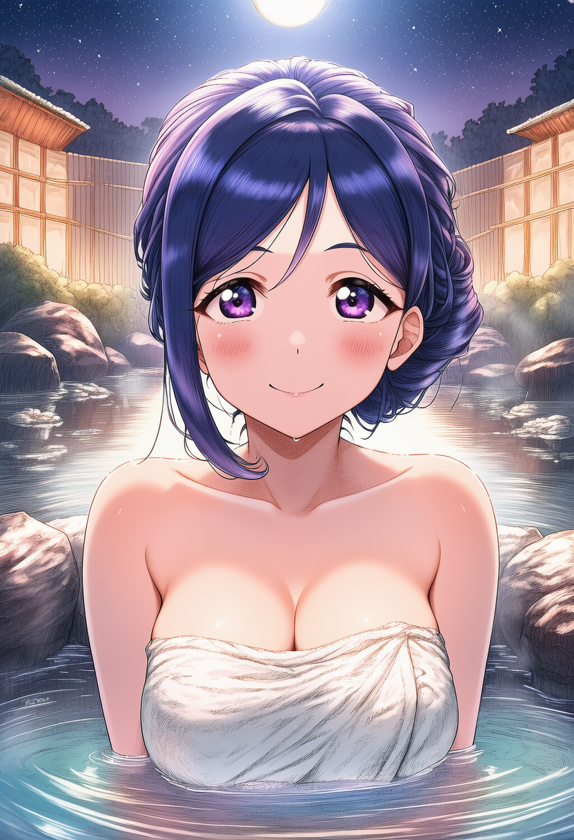 温泉に入る果南ちゃん