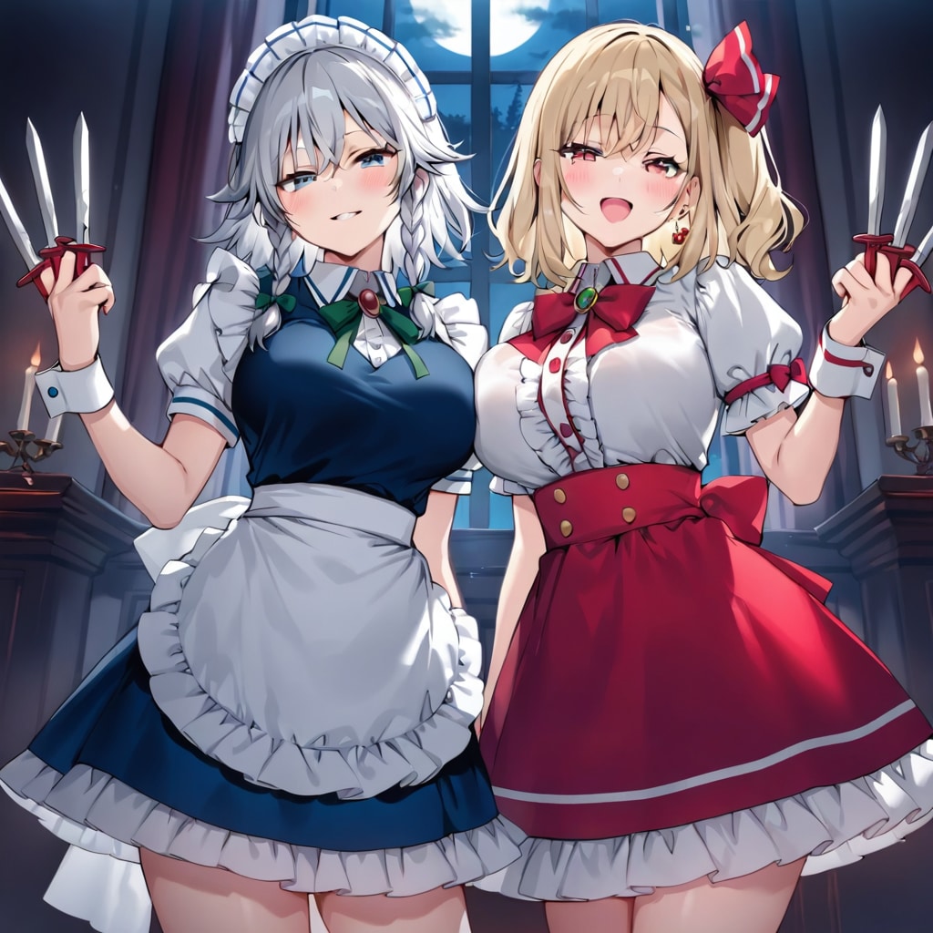 十六夜咲夜&カジュアルフラン | の人気AIイラスト・グラビア